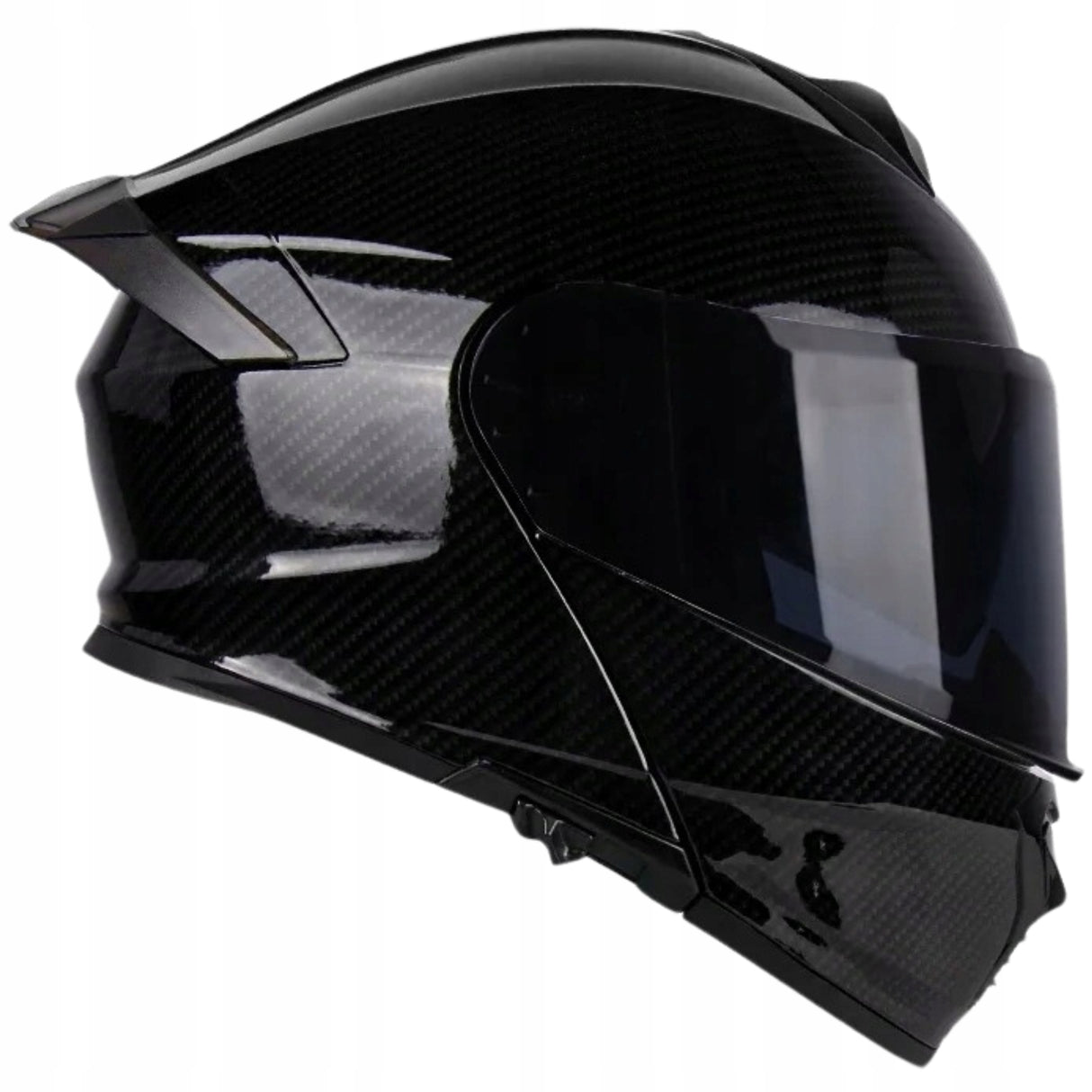 Kask Motocyklowy Szczękowy Czarny Podwójnie Przeciwsłoneczny Rozmiar M