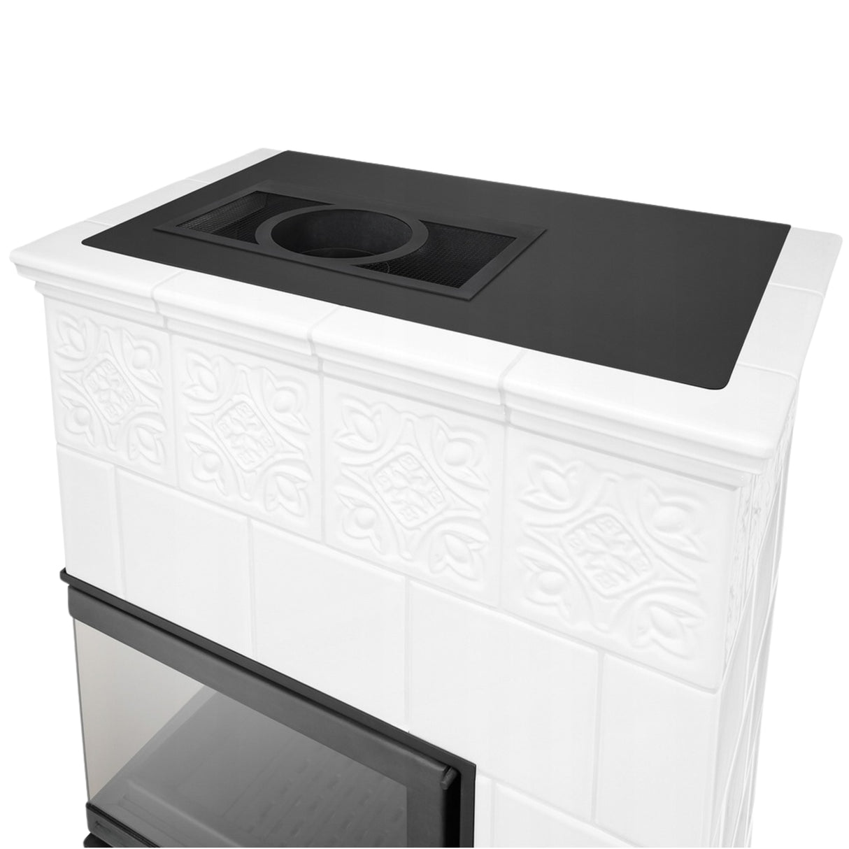 Piec Kominek Koza Ceramiczny Kaflowy Narożny 14kW Biały Obudowa Kominkowa