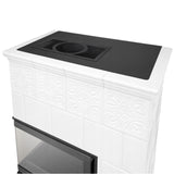 Piec Kominek Koza Ceramiczny Kaflowy Narożny 14kW Biały Obudowa Kominkowa