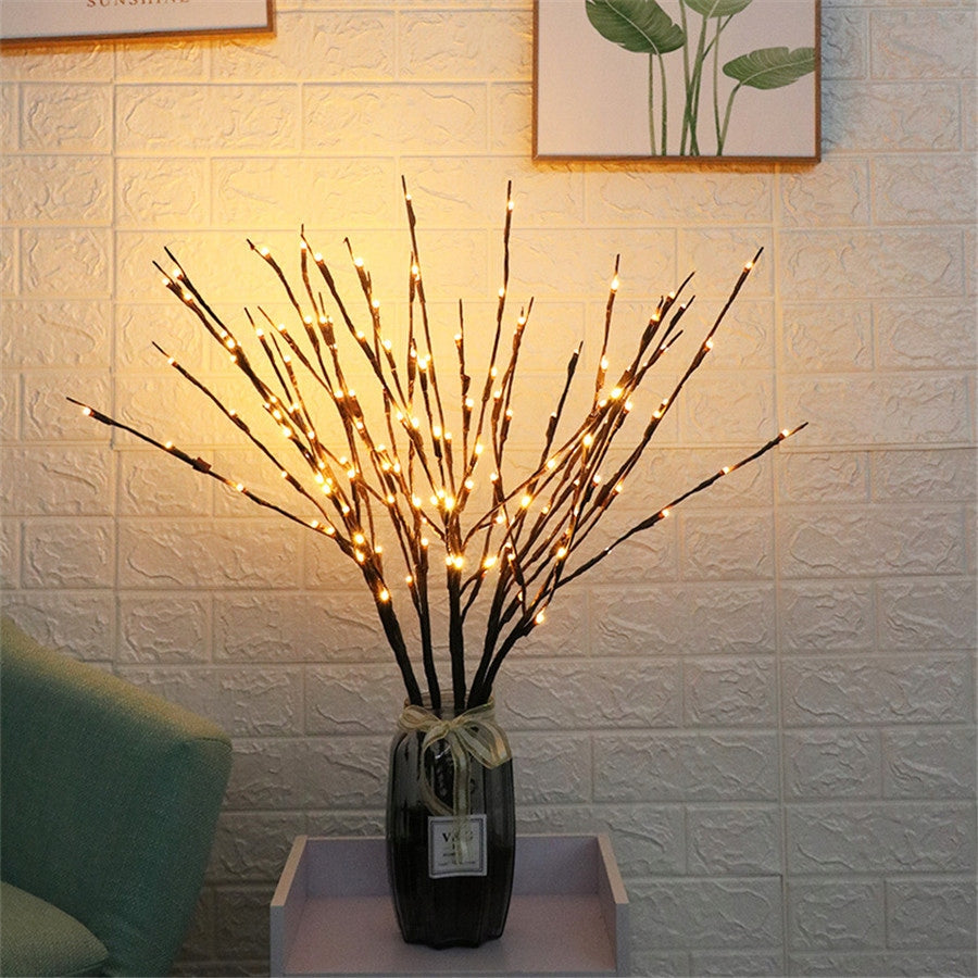 Gałązka 20 LAMPEK LED Baterie Do Wazonu ŚWIĄTECZNE Gałązki Na Święta 70 cm
