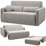 Sofa Rozkładana z Funkcją Spania i Pojemnikiem Beżowoszara 160x105/192 cm