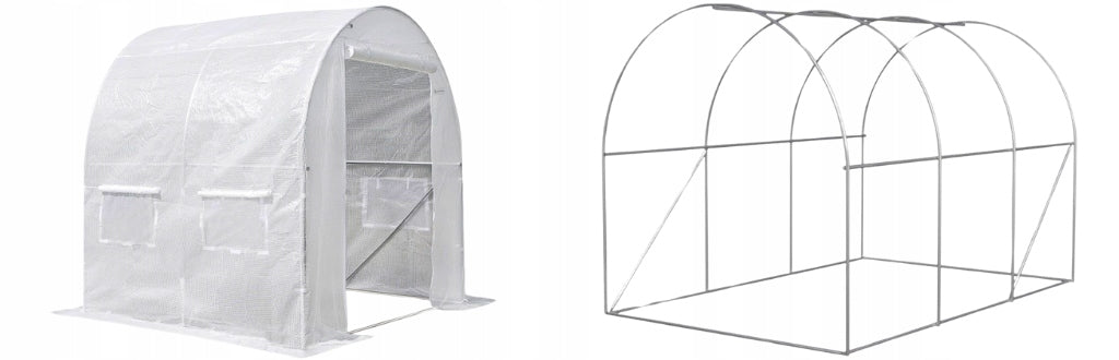 Tunel Foliowy [4 m²] 2x2m [FOLIA + STELAŻ] | BIAŁY |