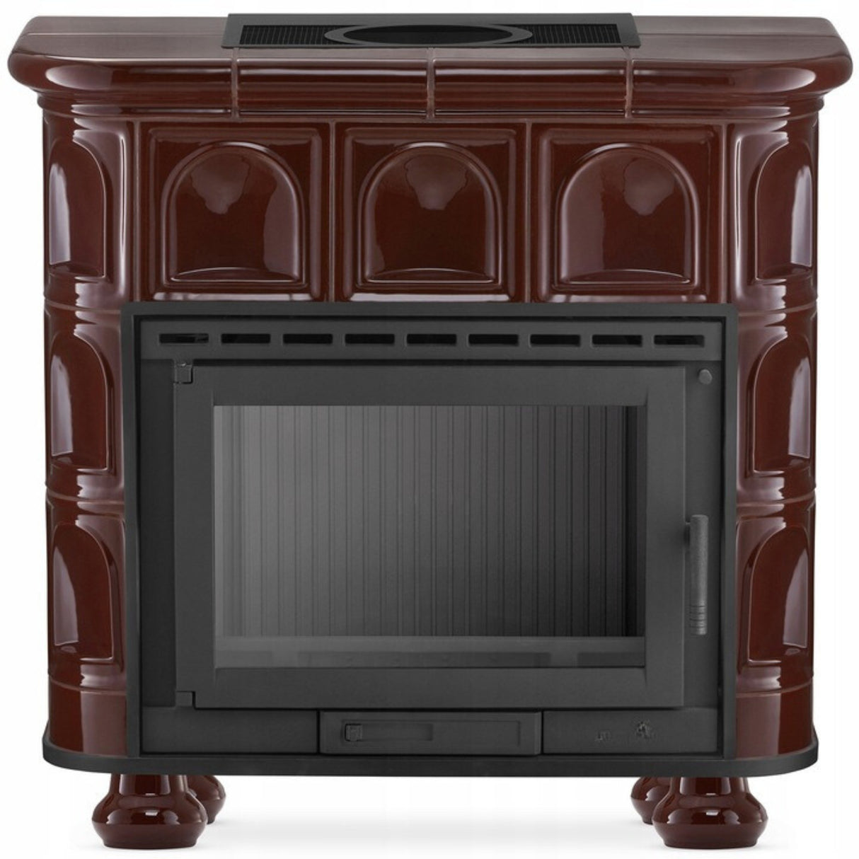 Piecyk Kominek Kaflowy Piec Koza Żeliwny BROWN 13kW Stalowy Ceramiczny