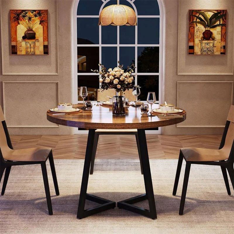 Stół Jadalniany HOGA-J0409 84x84x74 cm Czarno Brązowy Płyta MDF Solidny