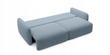 Sofa Rozkładana z Funkcją Spania Pojemnikiem Niebieska 238x103cm Tkanina