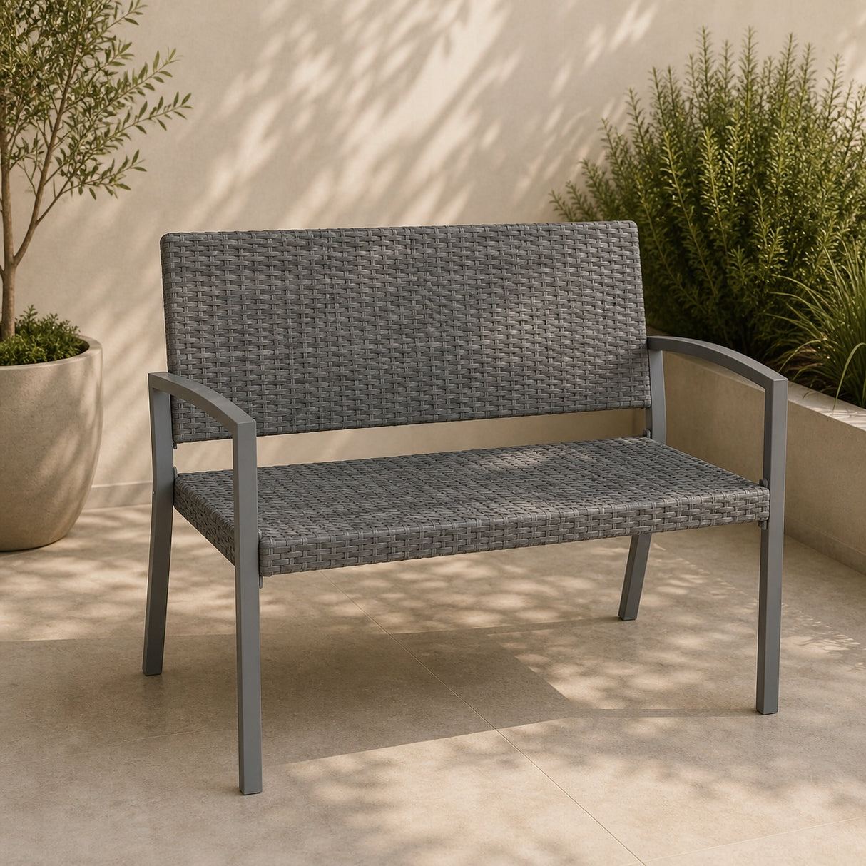 Ławka Ogrodowa Parkowa Sanremo 970208 Rama Aluminiowa 116x60x87cm do Ogrodu