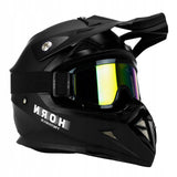 Kask Motocyklowy Cross Horn Enduro Quad + Google Crossowy Czarny Matowy M