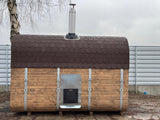 Sauna Ogrodowa z Piecem na Drewno Zestaw Szwedzkie Drewno Quadro 340 cm