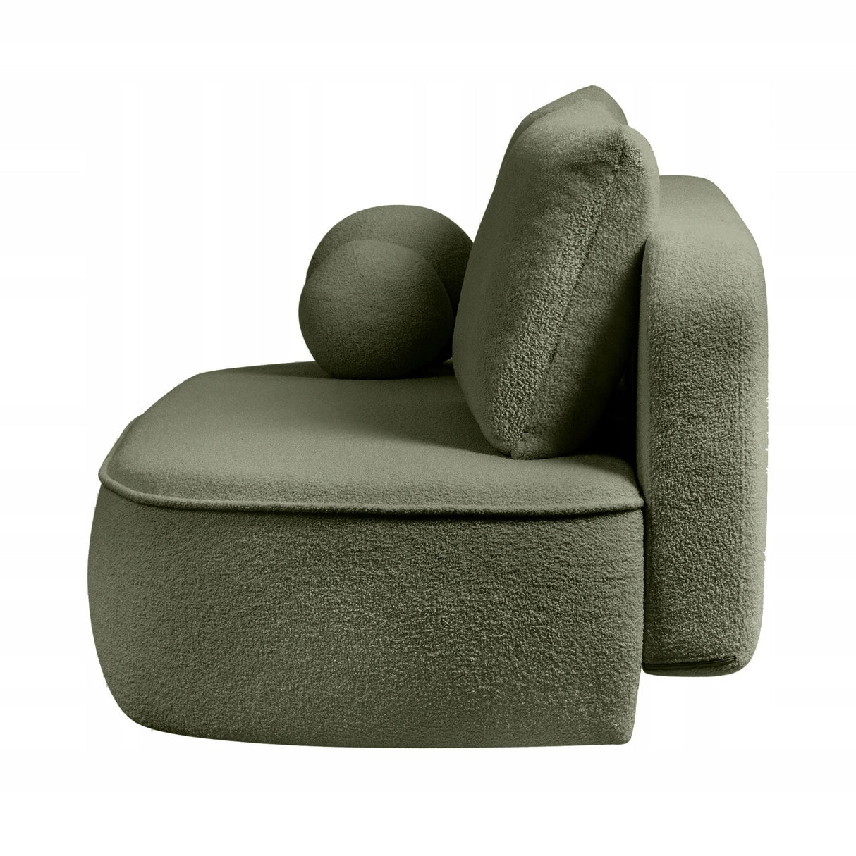 Sofa Zaokrąglony Kształt z Funkcją Spania Pojemnikiem Ciemnozielona 212x100