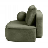 Sofa Zaokrąglony Kształt z Funkcją Spania Pojemnikiem Ciemnozielona 212x100