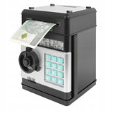 Skarbonka Sejf Bankomat Dla Dzieci z PIN LED Dźwięk Alarm Banknoty Efektami