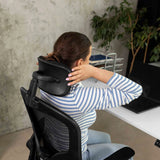 Fotel Obrotowy Biurkowy z Regulacją Materiałowy Ergonomiczny Czarny 126cm