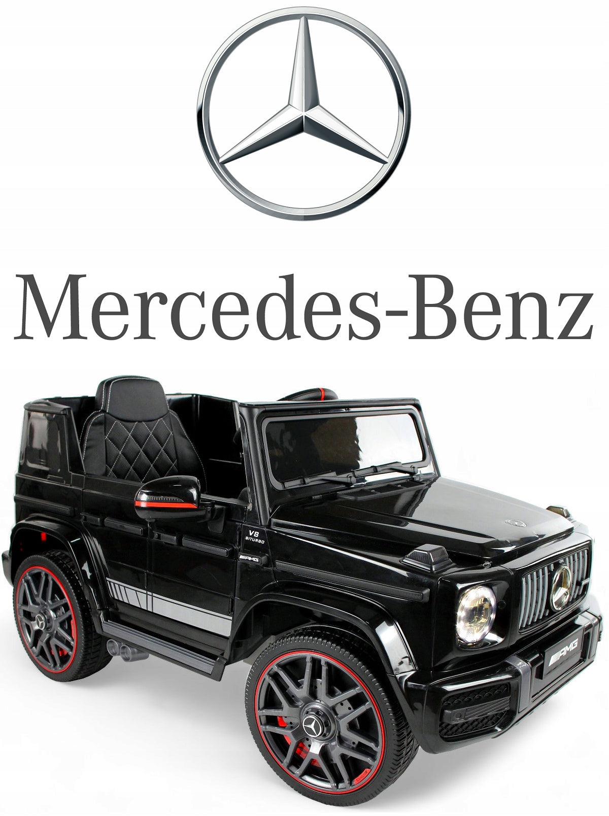 Mercedes G63 Autko na Akumulator Pilot Czarny 90W 12V 7Ah Skórzany Fotel