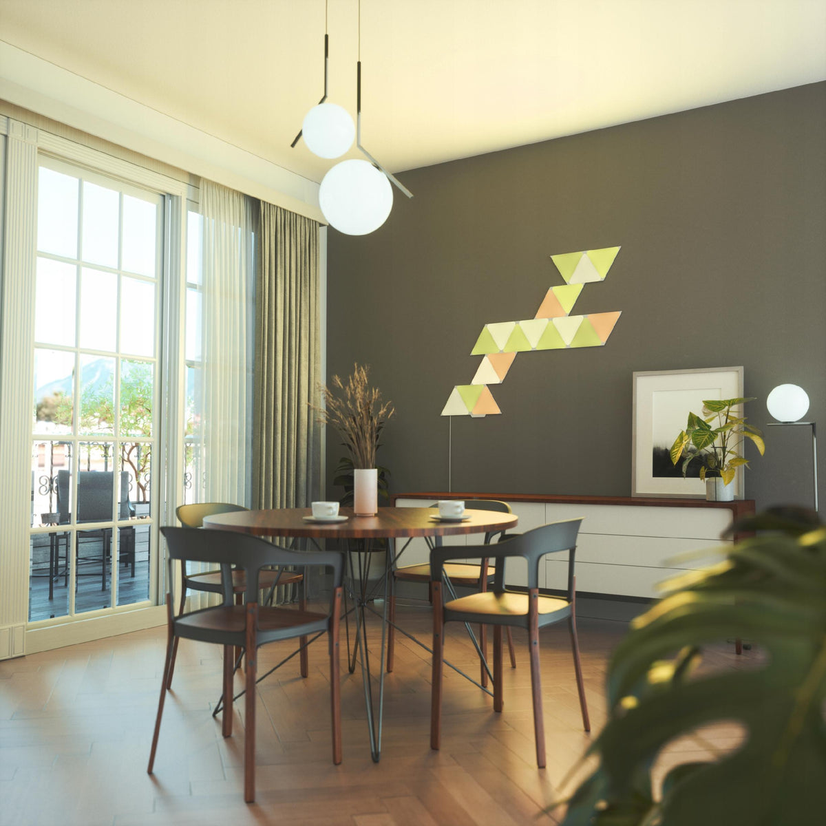 Panele Smart LED Trójkąty 4 Sztuki RGBW Nanoleaf Sterowanie Dotykiem