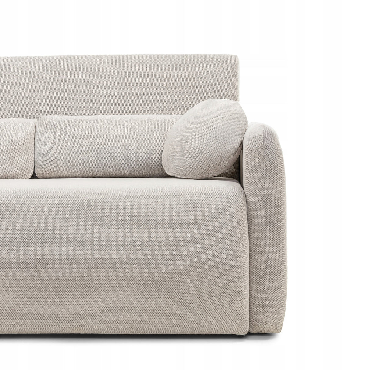 Sofa Rozkładana z Funkcją Spania i Pojemnikiem Jasnobeżowa 160x105/192 cm