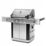 Grill Gazowy Ogrodowy z Kuchenką Boczną 5 Palnikó +Pokrowiec Srebrny 22,5kW