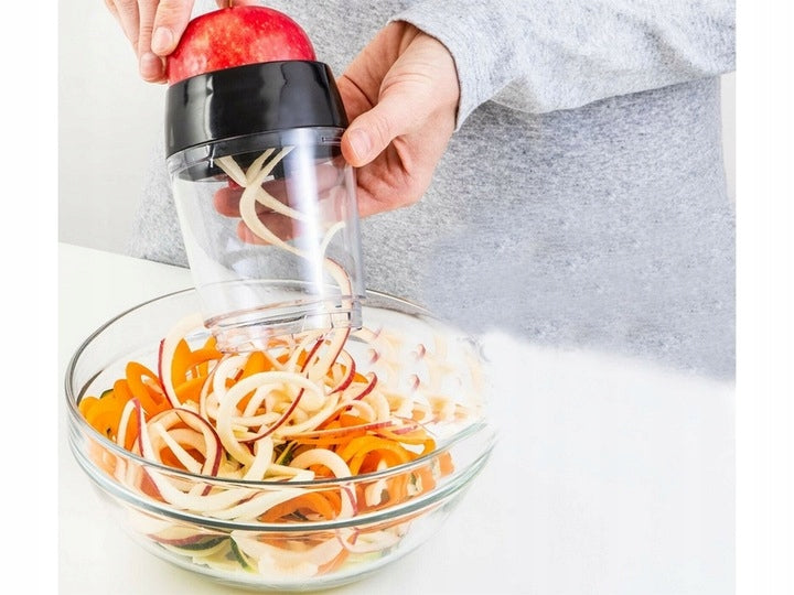 Ręczna Krajalnica Spiralna Temperówka Do Warzyw Owoców Z Pojemnikiem 400ml