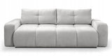 Sofa z Funkcją Spania Pojemnikiem Jasnoszara Tkanina Perfect Harmony