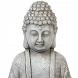 Figurka Ogrodowa Dekoracyjna do Ogrodu Wnętrza Ozdobna Siedzący Budda Szary