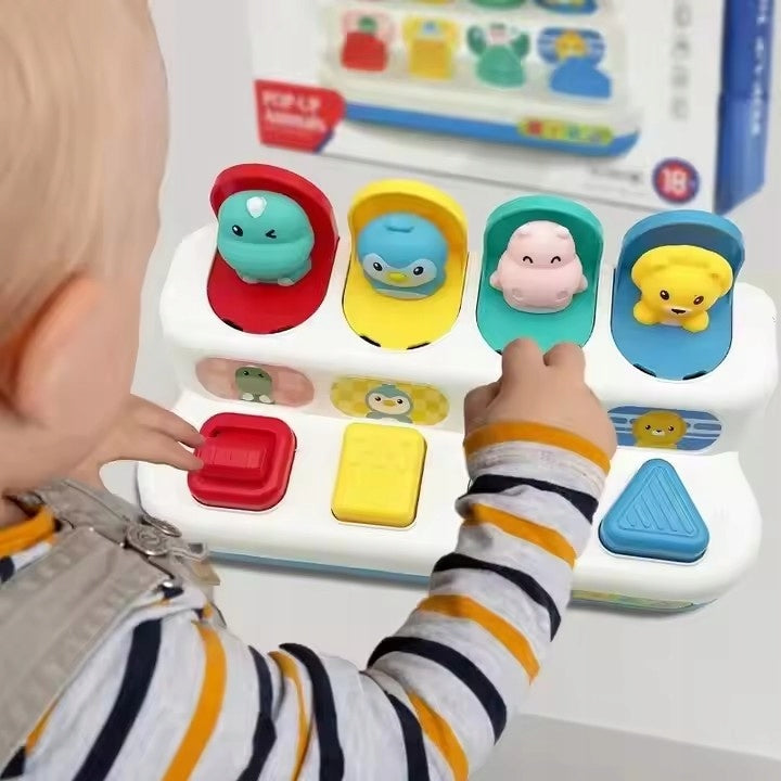 Interaktywne Wyskakujące Zwierzątka Zabawka Kolorowa Pop-up Edukacyjna