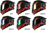 Kask Motocyklowy Szczękowy Czarny-Pomarańcz Podwójnie Przeciwsłoneczny XL