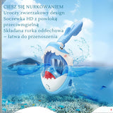 Maska do Nurkowania Snorkelingu na Całą Twarz Okulary dla Dzieci NIEBIESKA