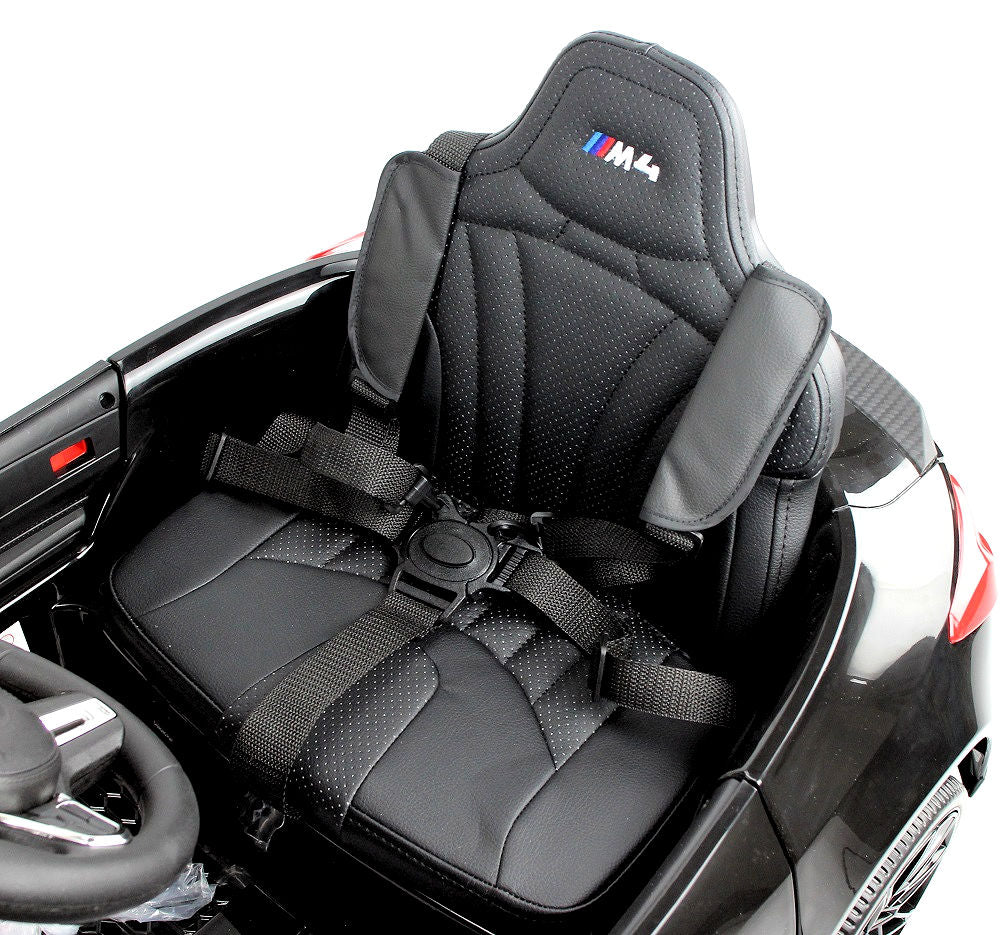 BMW M4 Autko na Akumulator Skóra Czarne 12V 10Ah Dwa Najmocniejsze Silniki