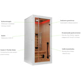 Sauna Jednoosobowa Infrared na 1 Osobę Domowe Spa Aurora Heat Biała