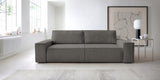 Sofa Rozkładana z Pojemnikiem na Pościel Sztruksowa Ciemnoszara 257x102cm