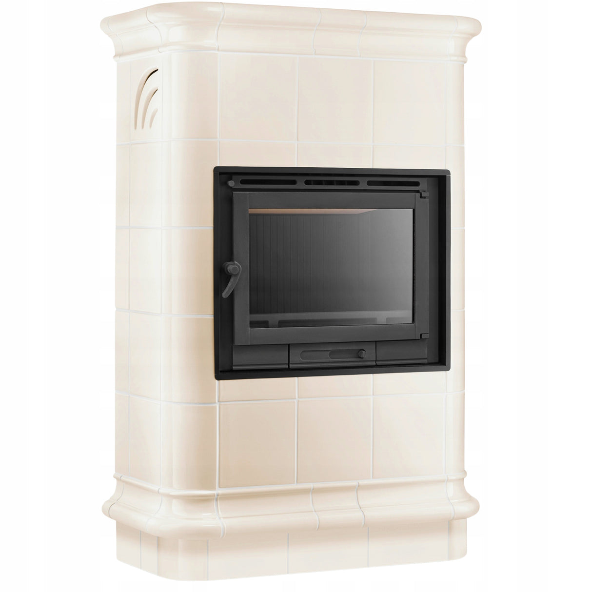 Piec Kominek Piecyk Kaflowy Ceramiczny Koza Kremowy 13 kW Obudowa Kominkowa