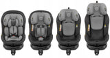 Fotelik Samochodowy Black-Grey 40-150cm 0-36 KG POVES Podstawka dla Dziecka