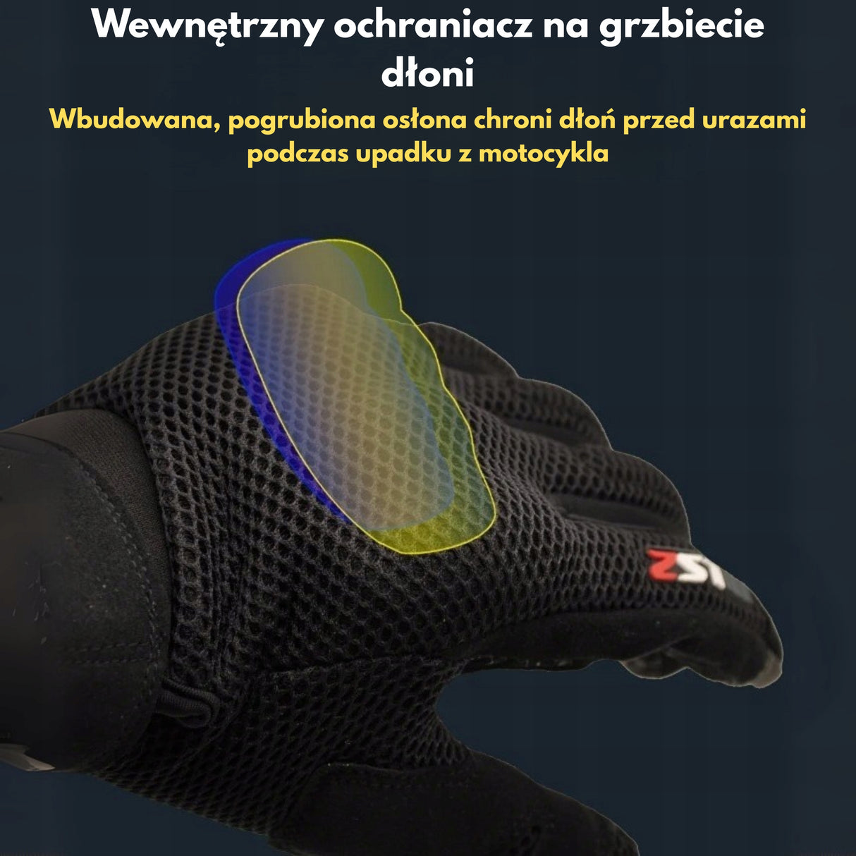 Rękawiczki Motocyklowe Oddychające Letnie Siatkowe Kolarstwo Rozmiar M