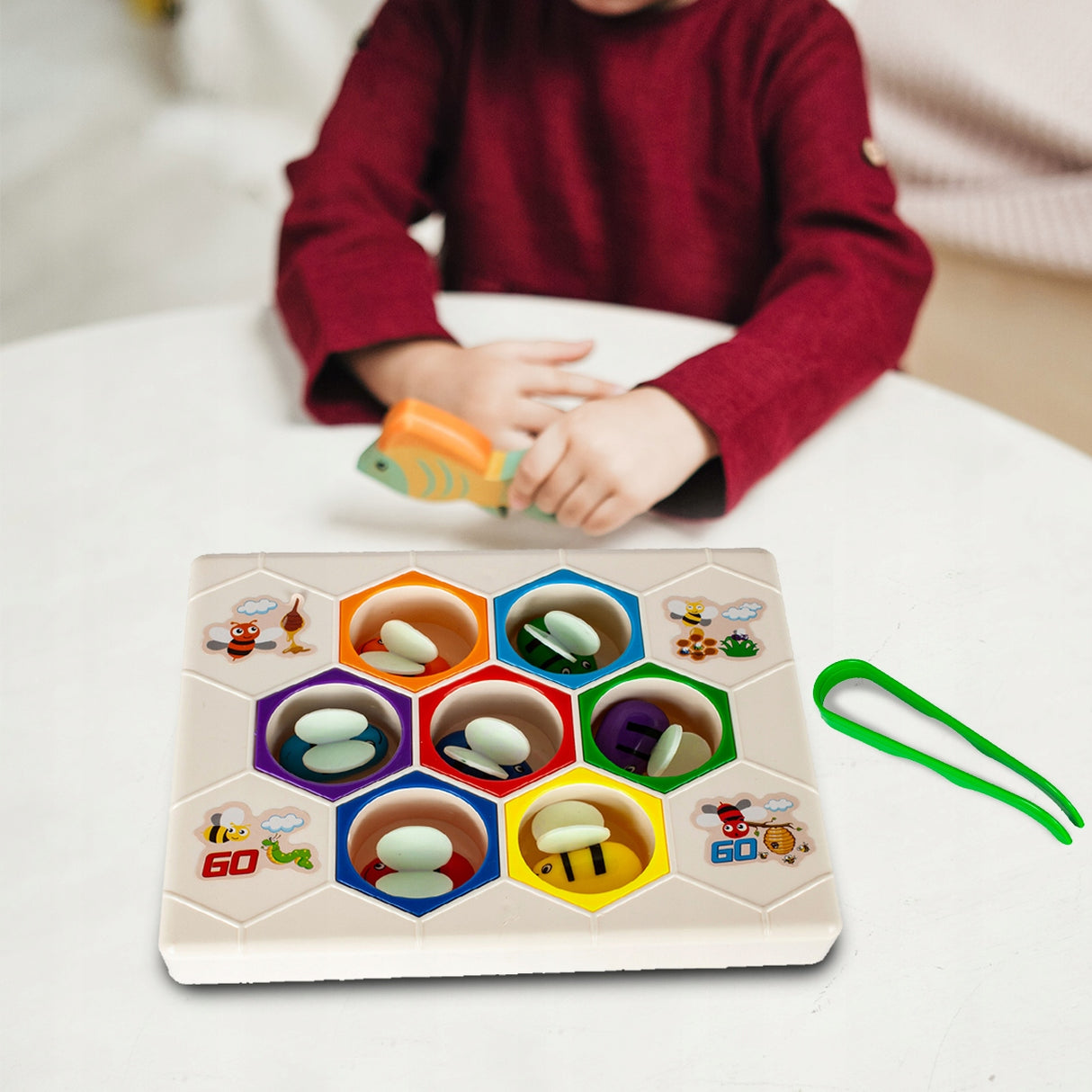 Pracowite Pszczółki Montessori Zręcznościowa Układanka Gra Plaster Miodu