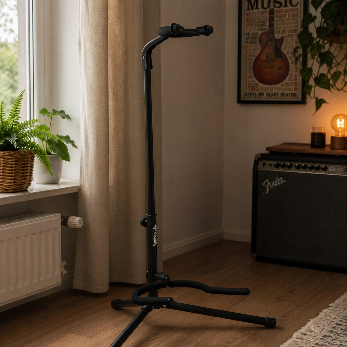 Statyw Gitarowy Dwie Sztuki Uniwersalne Stojaki do Gitar Poves GST14-BK