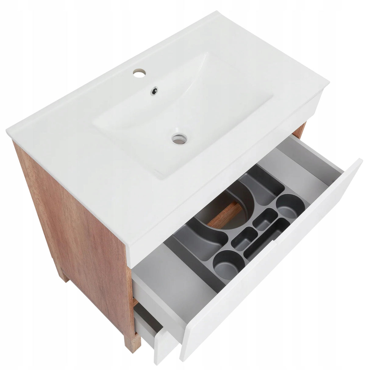 Szafka Podumywalkowa Łazienkowa Płyta Laminowana Biała 83 x 80 x 46 cm