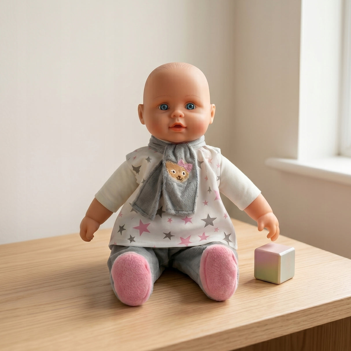 Lalka Bobas Niemowlak jak Żywa Duża Opowiada Śpiewa Uczy 41 cm Interaktywna