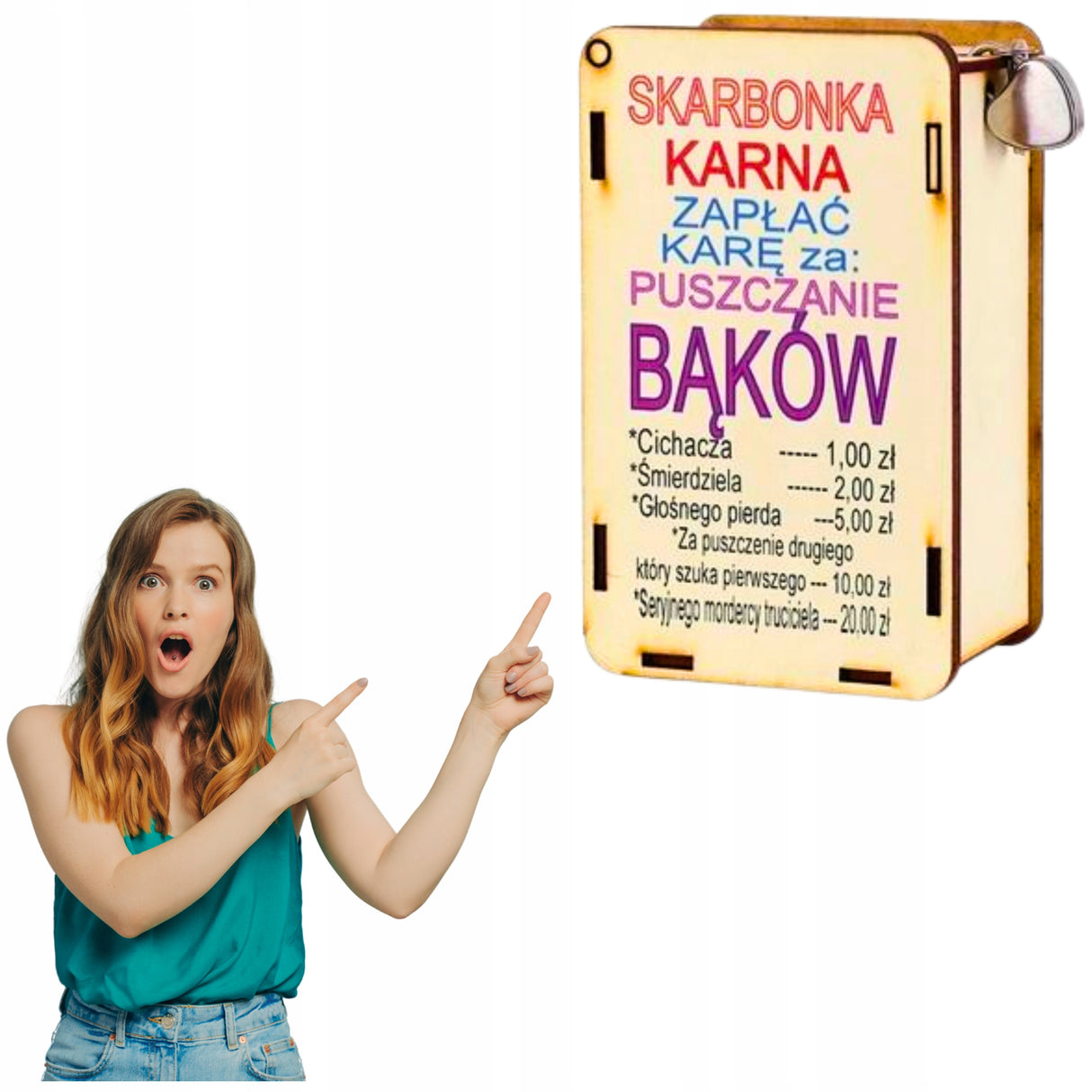 Prezent Walentynki Urodziny SKARBONKA KARNA Niej Niego Na Ślub Kobiety Żony