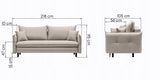 Sofa Rozkładana z Funkcją Spania i Pojemnikiem Beżowo-szara 218 x 105 cm