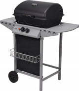 Grill Gazowy Ogrodowy Piezo Lund Czarny Kompaktowy 5,5 KW 2 Palniki