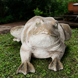 Figurka Ogrodowa Dekoracyjna do Ogrodu Wnętrza Ozdobna Żaba Beżowa 4kg