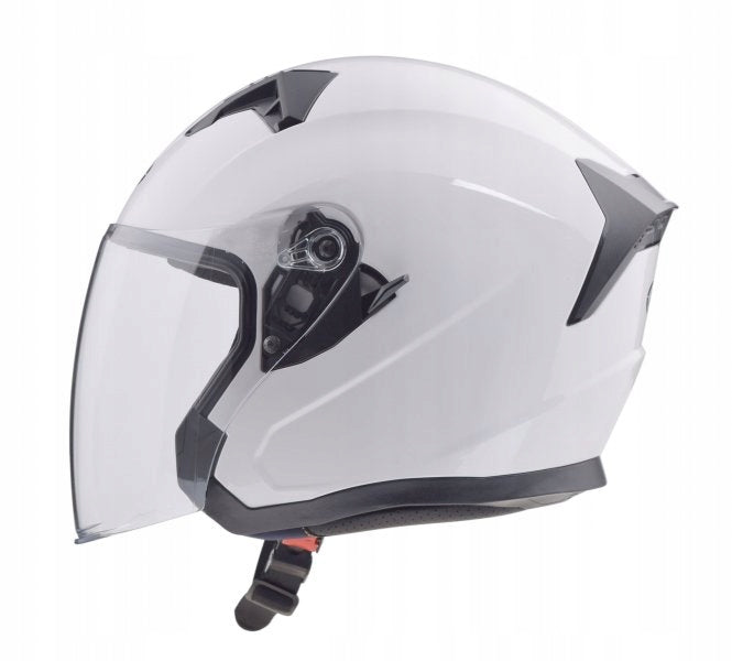 Kask Motocyklowy Otwarty Ochronny Blenda Przeciwsłoneczna Biały Rozmiar S