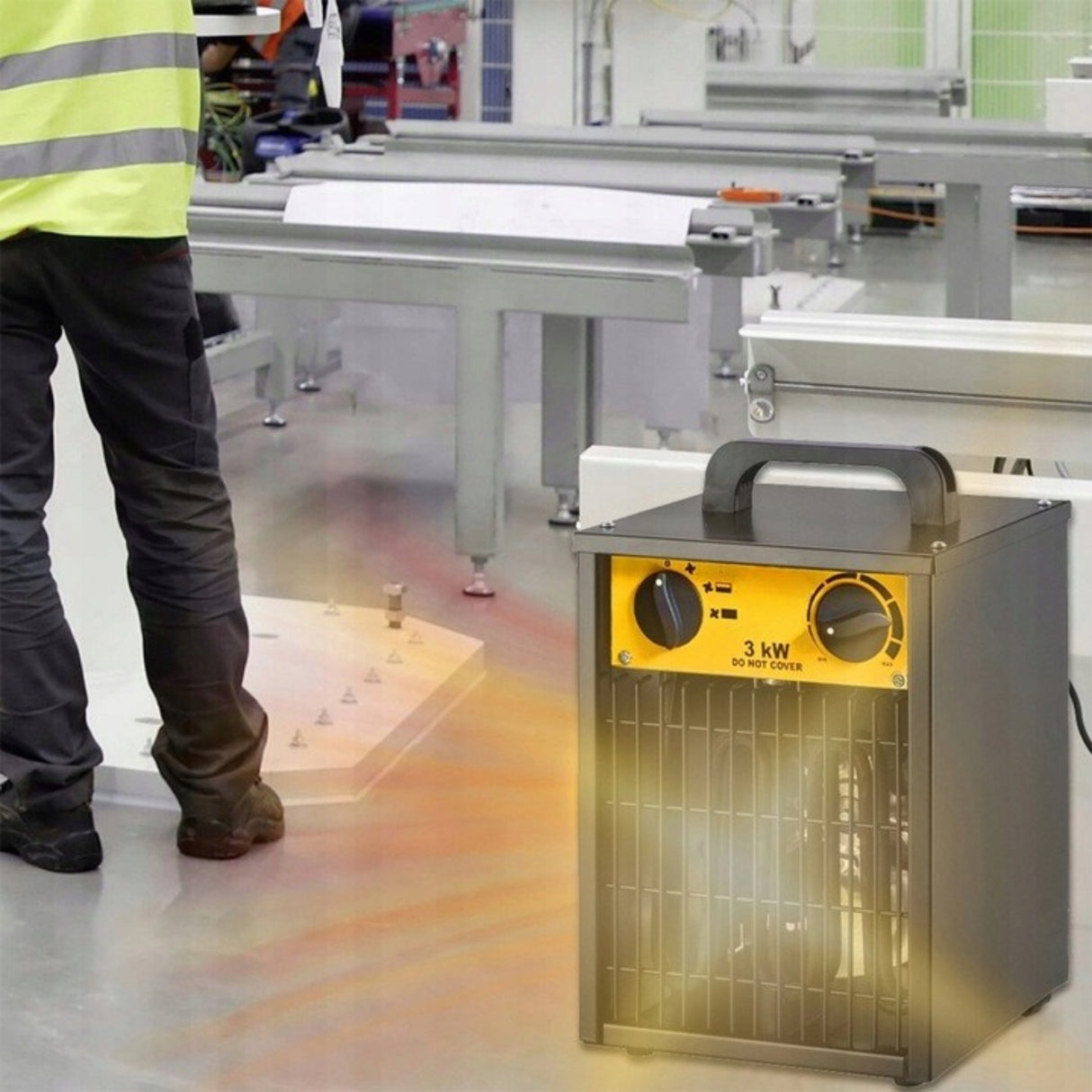 Nagrzewnica Elektryczna Grzejnik Dmuchawa Mocna 3000 W 3kW z Termostatem
