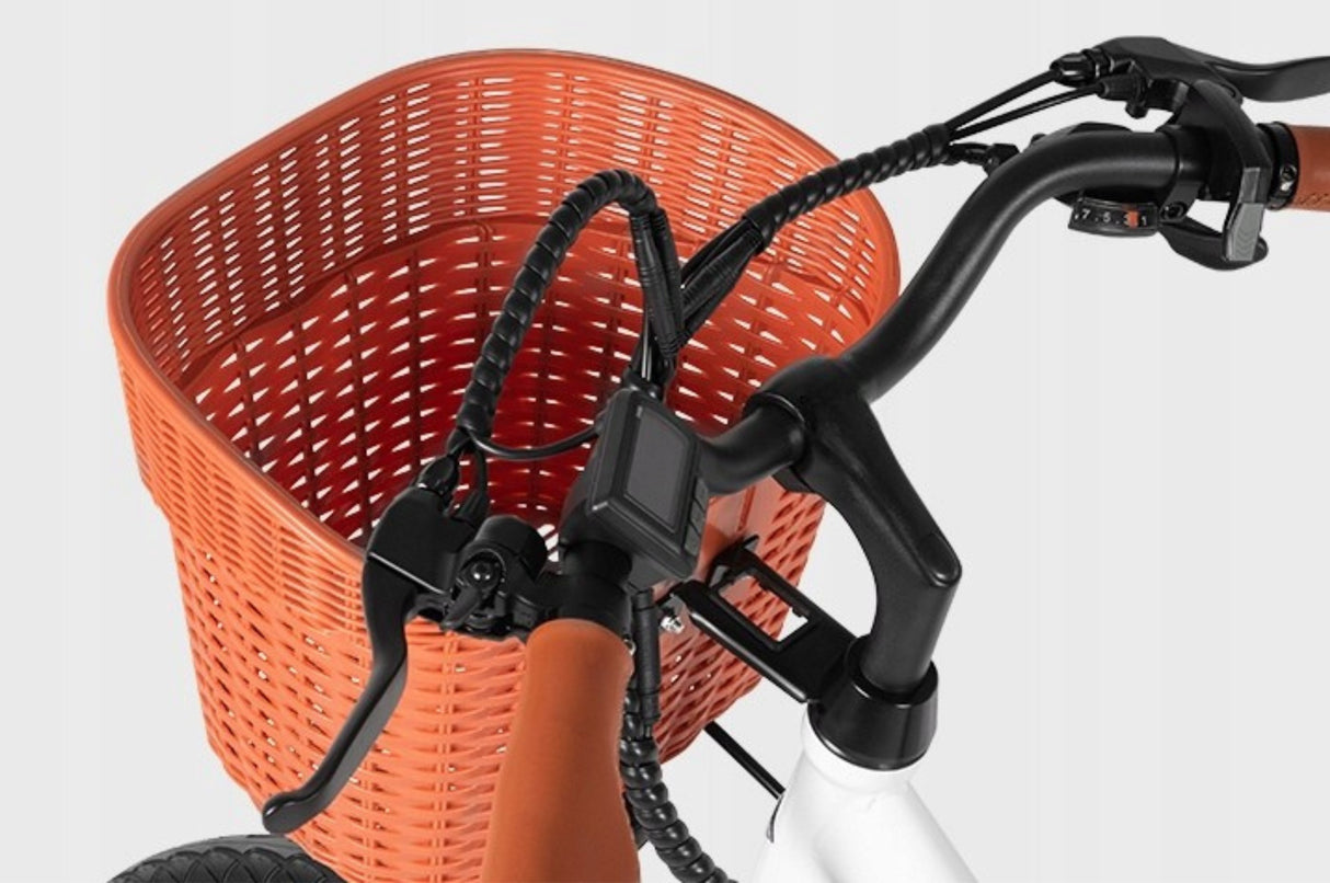 Rower Elektryczny Większa Rama Miejski Biały 250W 36V 15.6Ah Koło 26" Cali