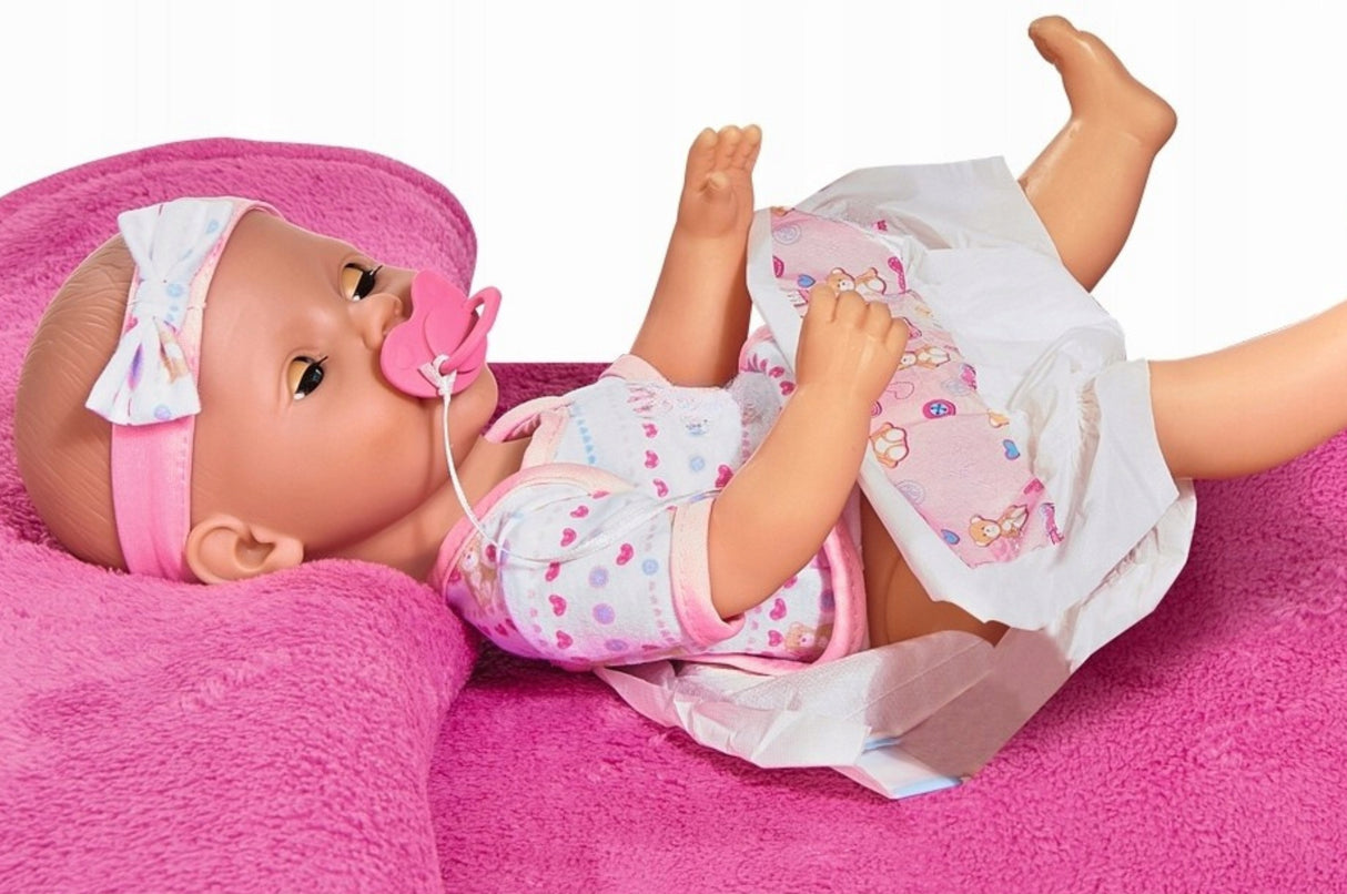 Lalka Funkcyjna Sikająca Dziewczynka Bobas Niemowlak na Prezent 43 cm