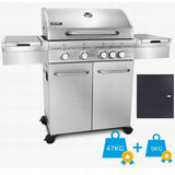 Grill Gazowy Ogrodowy Żeliwny Nierdzewny 4+1 +17,15 kW + Szafa Na Butlę