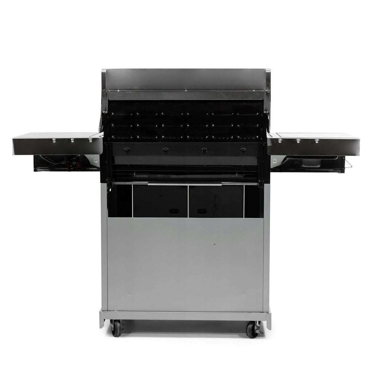 Grill Gazowy Ogrodowy z Kuchenką Boczną 5 Palnikó +Pokrowiec Srebrny 22,5kW
