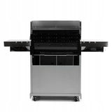 Grill Gazowy Ogrodowy z Kuchenką Boczną 5 Palnikó +Pokrowiec Srebrny 22,5kW