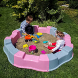 Duża Piaskownica Różowo Szara Plastikowa 12m + GRATIS + Dł 160Cm