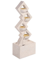Fontanna Ogrodowa Kaskadowa LED Beżowa Nowoczesna Dekoracja Ogrodu 110 cm