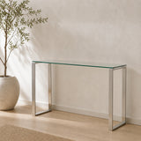Stół Konsolowy Stolik 120x40x78cm Metal Szkło Rama ze Stali Nierdzewnej